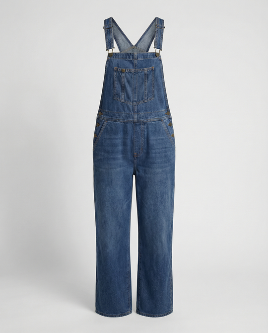 Damen Latzhose Jeans im lässigen Schnitt mit Taschen