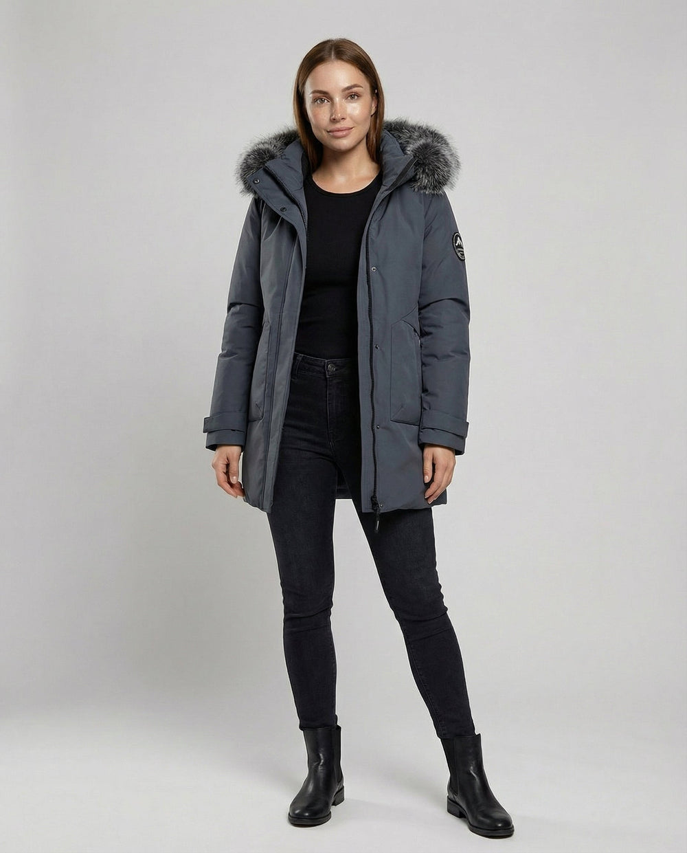 Warmer Winterparka Damen Kapuze | Heidi-Mode