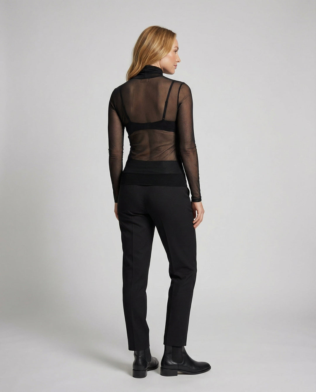 Transparente Turtleneck Bluse Damen | Heidi-Mode