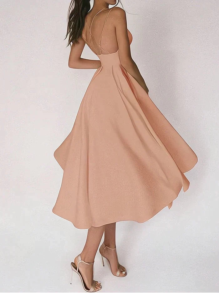 Heidi-Mode | Elegantes Damen Kleid mit V-Ausschnitt