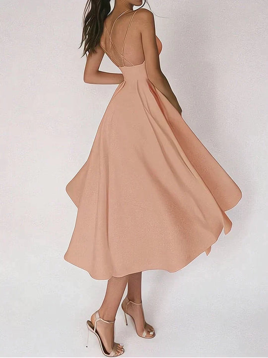 Heidi-Mode | Elegantes Damen Kleid mit V-Ausschnitt