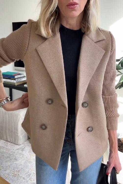 Heidi-Mode | Damen Strickblazer Elegant Leichte Business Jacke