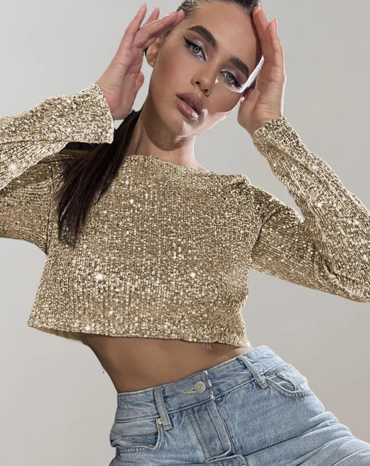 Heidi – funkelndes crop-top für einen glamourösen auftritt