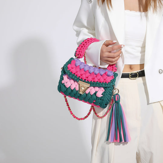 Regenbogen - Gehäkelte Handtasche