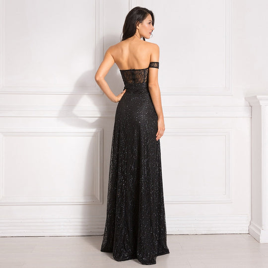 Heidi-Mode | Off Shoulder Glitzer Spitzekleider