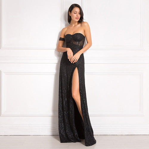 Heidi-Mode | Off Shoulder Glitzer Spitzekleider