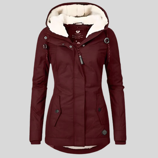 Lange Winterjacke Mit Kapuze & Futter