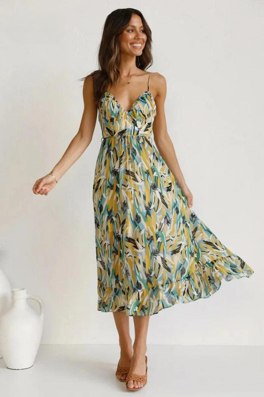 Buntes Sommerkleid mit Stil und Komfort