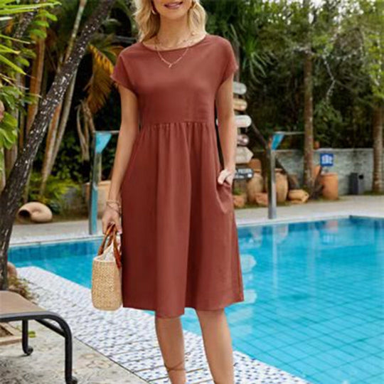 Heidi-Mode | Klassisches Rundhals Midi Kleid