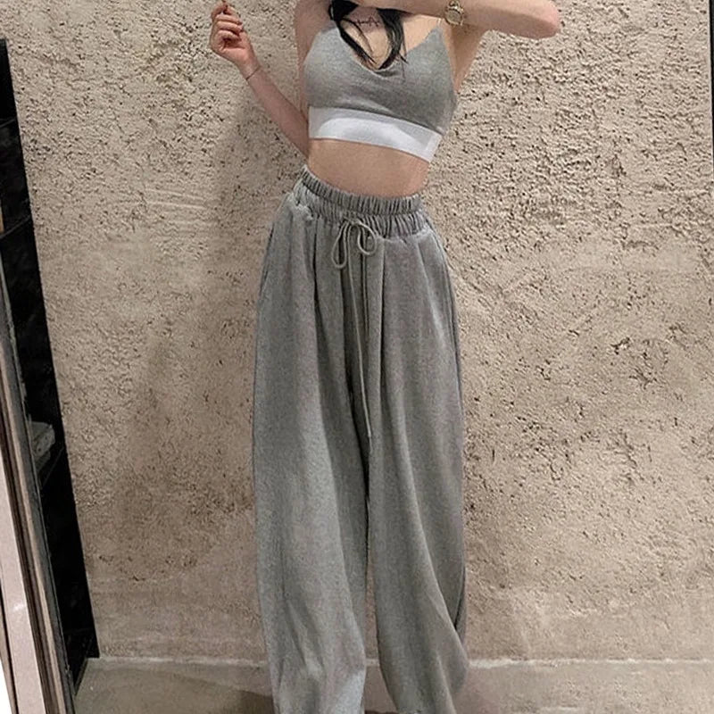 Übergroße Jogginghose – hohe Taille