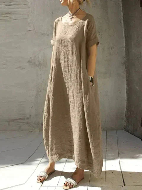 Heidi-Mode | Maxikleid Baumwolle und Leinen Übergröße