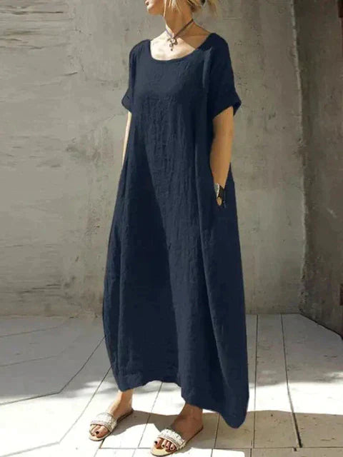 Heidi-Mode | Maxikleid Baumwolle und Leinen Übergröße