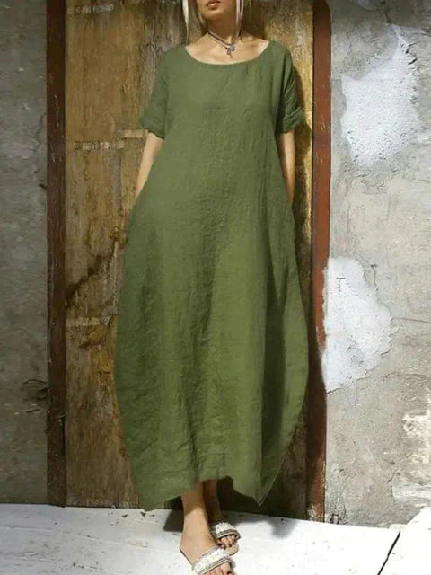 Heidi-Mode | Maxikleid Baumwolle und Leinen Übergröße