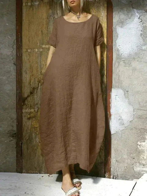 Heidi-Mode | Maxikleid Baumwolle und Leinen Übergröße