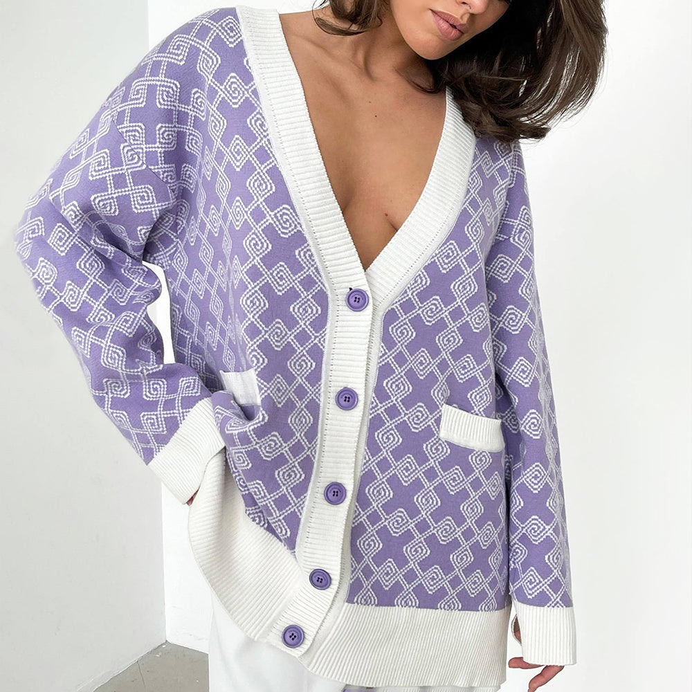 Heidi-Mode | Sommer Strickjacke Damen mit Übergrößenmuster