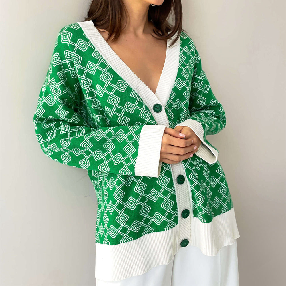 Heidi-Mode | Sommer Strickjacke Damen mit Übergrößenmuster