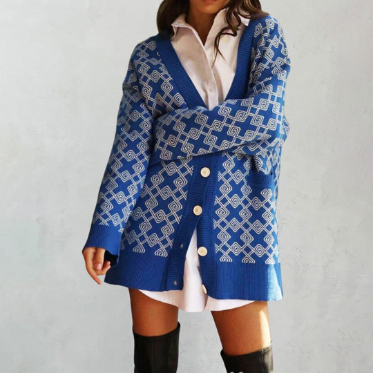 Heidi-Mode | Sommer Strickjacke Damen mit Übergrößenmuster