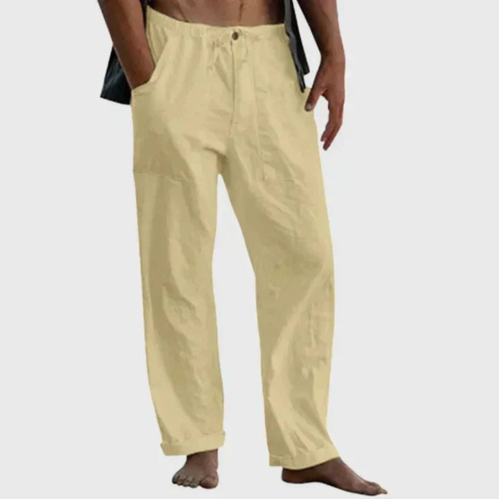 Heidi-Mode | Damen Leinen Hose mit Kordelzug Lässig Fit