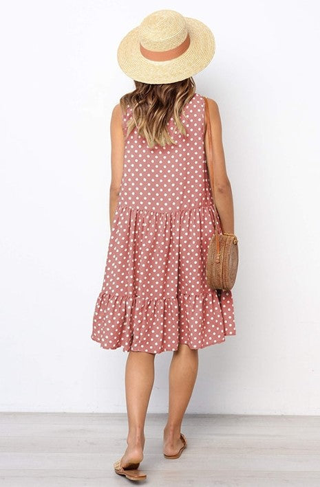 Heidi-Mode | Mühelos Stylish: Umarmen Sie Komfort mit Unserem Lässig Polka Dot Kleid