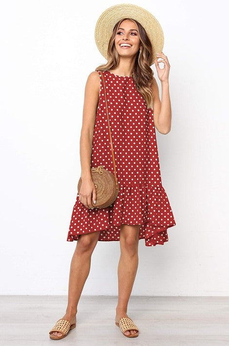 Heidi-Mode | Mühelos Stylish: Umarmen Sie Komfort mit Unserem Lässig Polka Dot Kleid