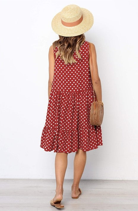 Heidi-Mode | Mühelos Stylish: Umarmen Sie Komfort mit Unserem Lässig Polka Dot Kleid