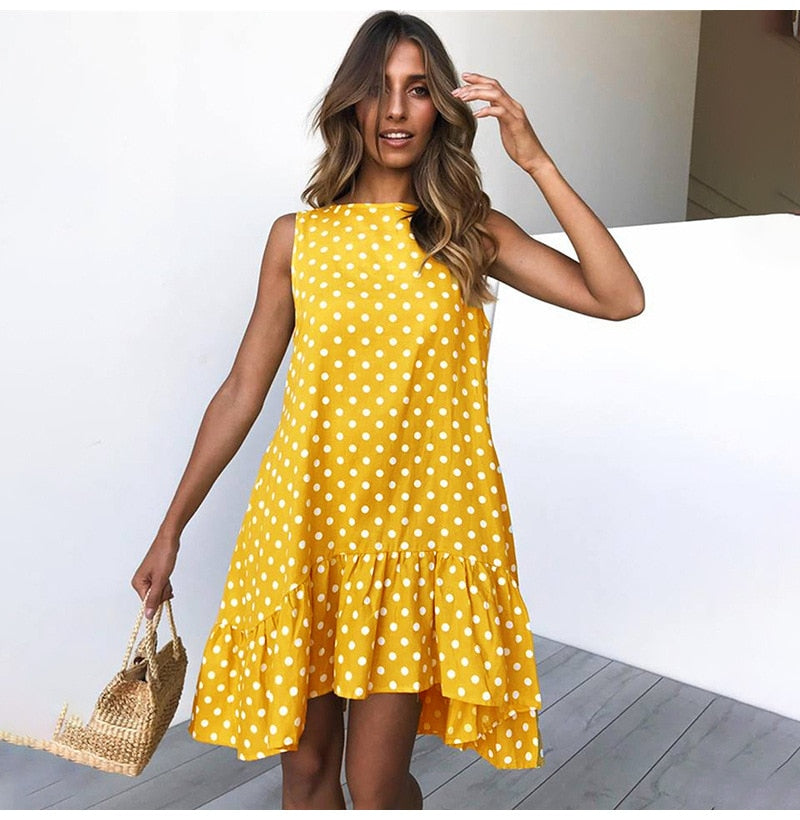 Heidi-Mode | Mühelos Stylish: Umarmen Sie Komfort mit Unserem Lässig Polka Dot Kleid