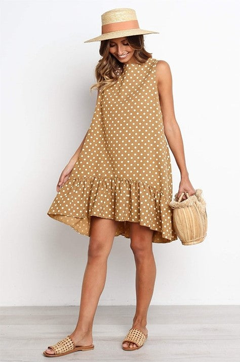 Heidi-Mode | Mühelos Stylish: Umarmen Sie Komfort mit Unserem Lässig Polka Dot Kleid
