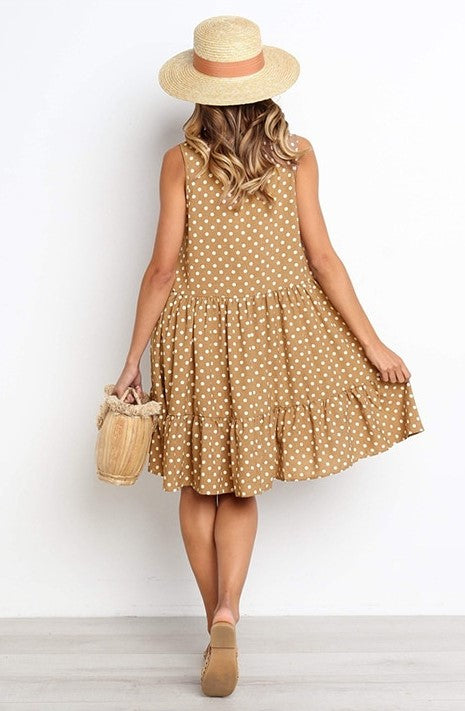 Heidi-Mode | Mühelos Stylish: Umarmen Sie Komfort mit Unserem Lässig Polka Dot Kleid