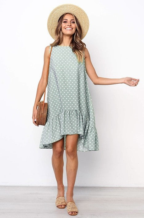 Heidi-Mode | Mühelos Stylish: Umarmen Sie Komfort mit Unserem Lässig Polka Dot Kleid