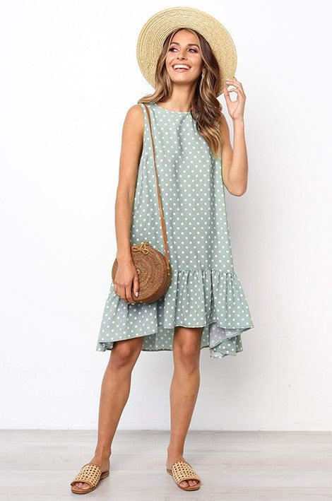 Heidi-Mode | Mühelos Stylish: Umarmen Sie Komfort mit Unserem Lässig Polka Dot Kleid