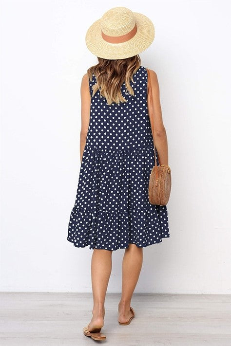 Heidi-Mode | Mühelos Stylish: Umarmen Sie Komfort mit Unserem Lässig Polka Dot Kleid
