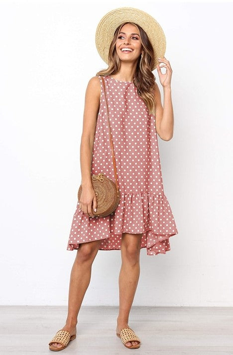 Heidi-Mode | Mühelos Stylish: Umarmen Sie Komfort mit Unserem Lässig Polka Dot Kleid
