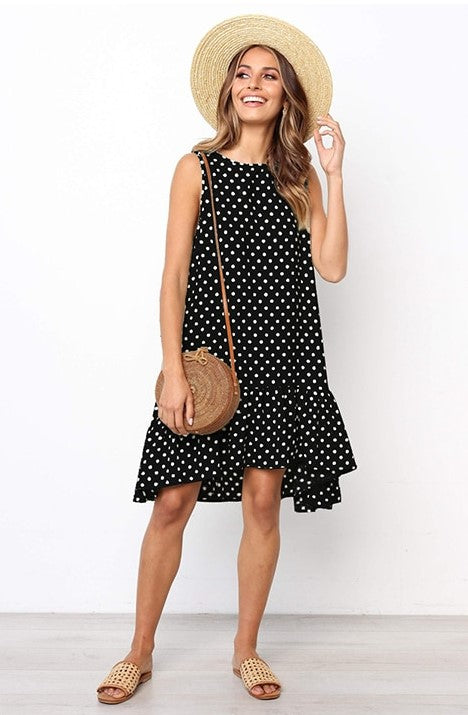 Heidi-Mode | Mühelos Stylish: Umarmen Sie Komfort mit Unserem Lässig Polka Dot Kleid