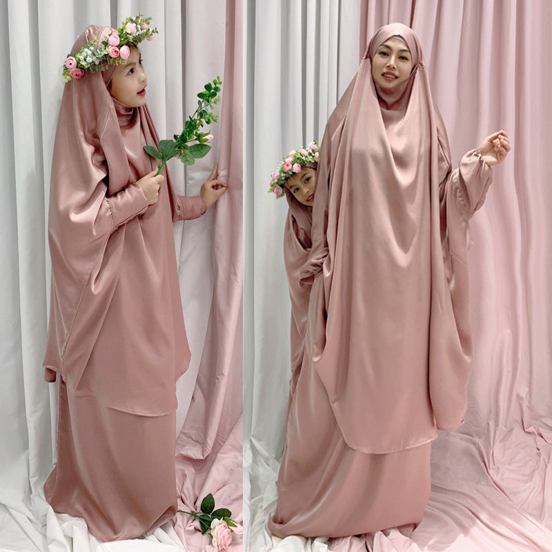 Heidi-Mode | Muslimische Frauen Gebet Kleid Jilbab Mantel Mutter und Tochter Mädchen Matching Outfits