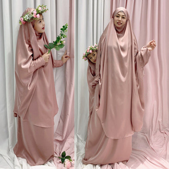 Heidi-Mode | Muslimische Frauen Gebet Kleid Jilbab Mantel Mutter und Tochter Mädchen Matching Outfits