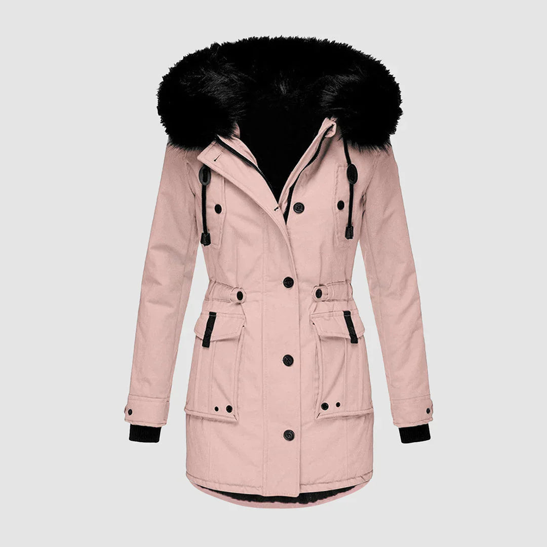 Heidi-Mode | Damenparka Mit Schwarzem Kunstfellbesatz