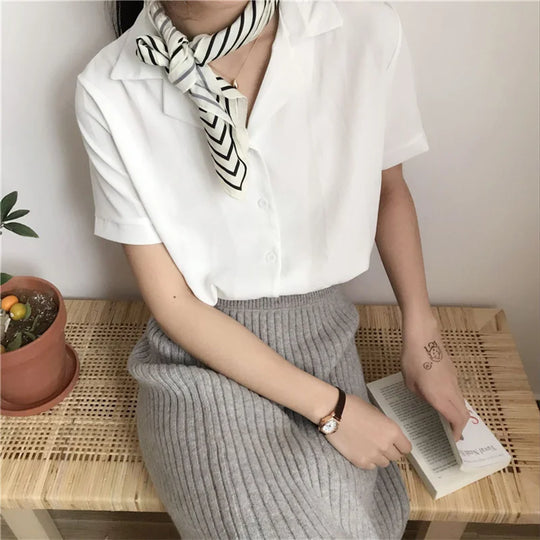 stijl zomerblouse met korte mouwen