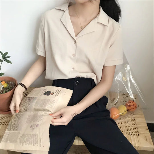 stijl zomerblouse met korte mouwen