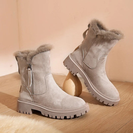Heidi-Mode | Plüsch Plattform Schneestiefel für Frauen – Stilvoll & Gemütlich für den Winter