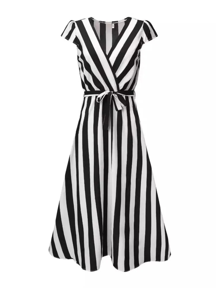 V-hals Jurk met Kantdetails voor Dames