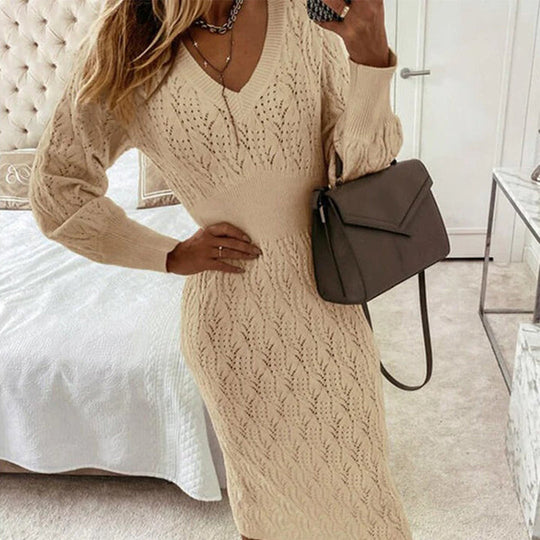 Strickkleid mit langen Ärmeln