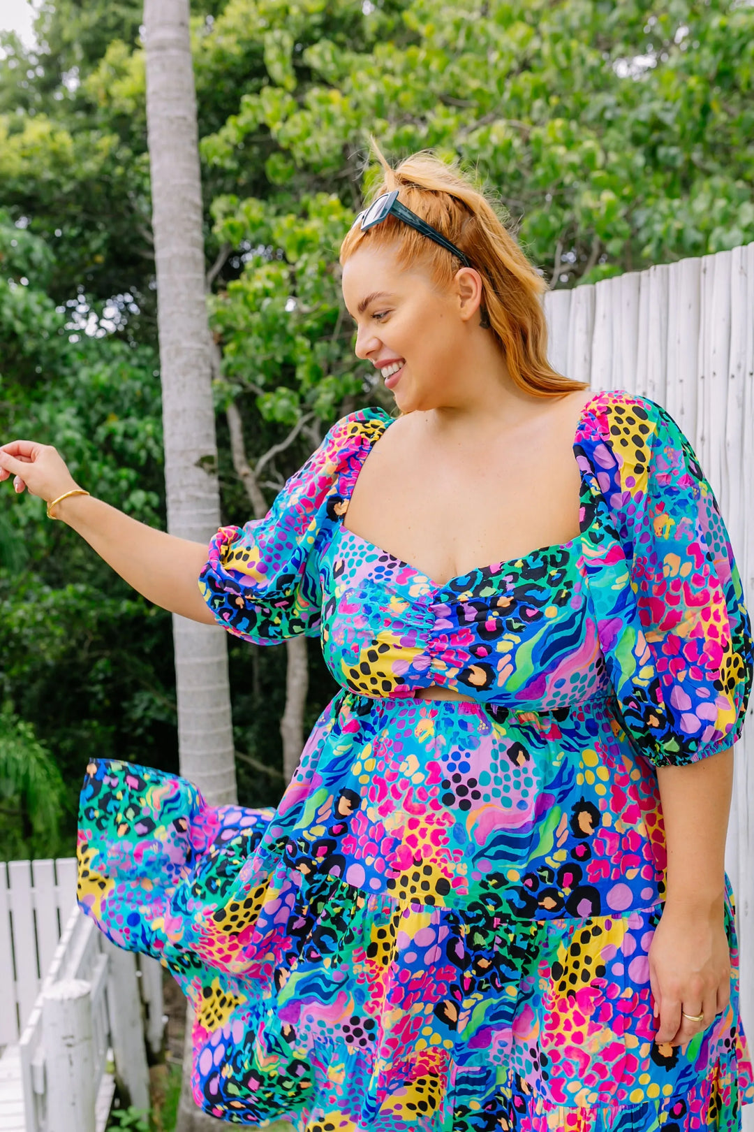 Heidi-Mode | Regenbogenkleid Muse Pantherdruck