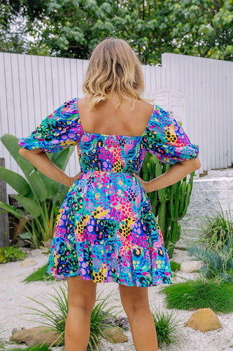 Heidi-Mode | Regenbogenkleid Muse Pantherdruck