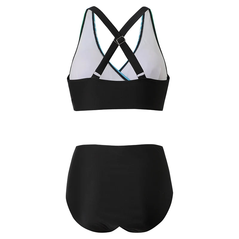 Heidi-Mode | Push-Up Halter-Bikini-Set mit Hoher Taille für Damen