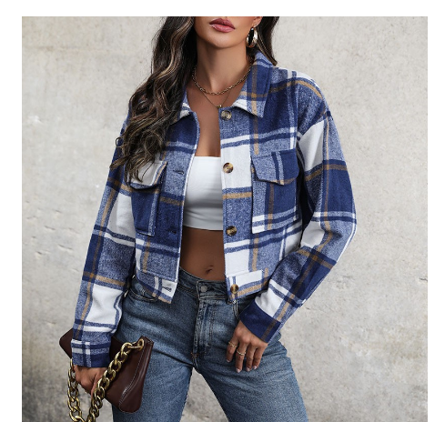 Heidi-Mode | Damen Bequeme Gestreifte Jacke Knopf Daunen