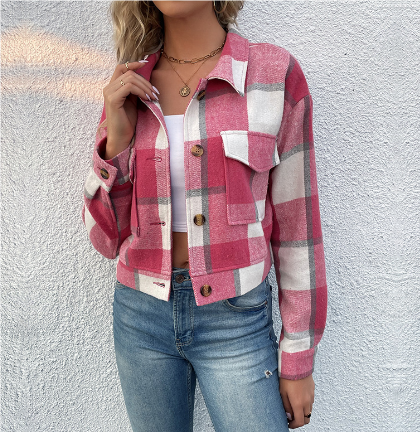 Heidi-Mode | Damen Bequeme Gestreifte Jacke Knopf Daunen