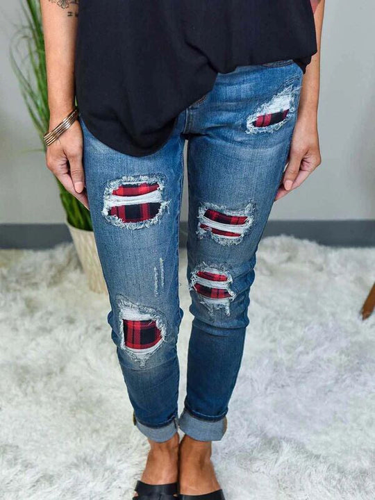 Heidi-Mode | Schlank Leopard Patch Revnet Jeans