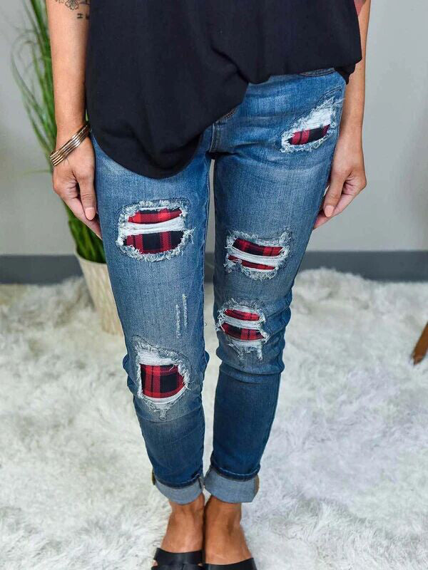 Heidi-Mode | Schlank Leopard Patch Revnet Jeans