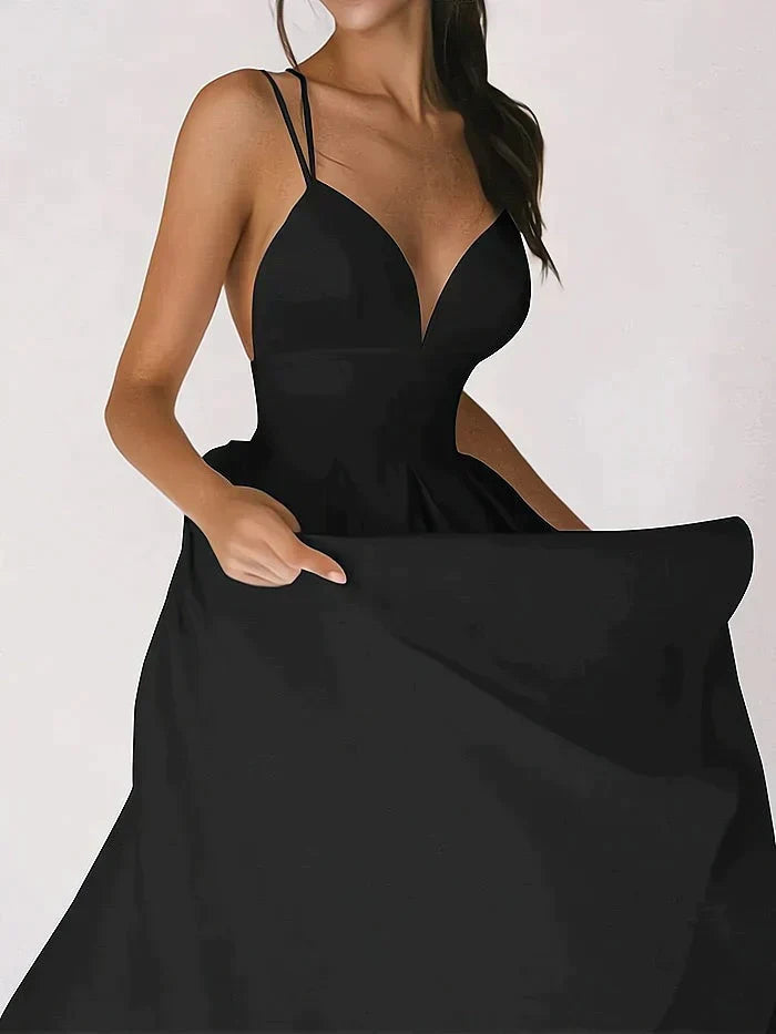 Heidi-Mode | Elegantes Damen Kleid mit V-Ausschnitt