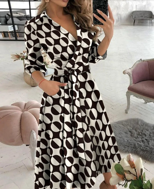 Heidi-Mode | Damen Wickelkleid mit Riemen Eleganter Schnitt, Vielseitig Tragbar